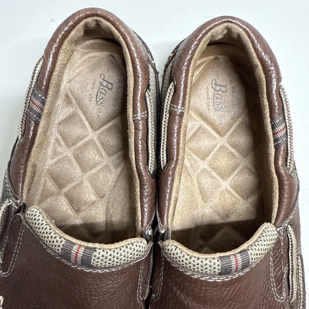 Bass & Co Size 10,5 M Men's Brown Leather Slip-on Co. Baron 3 Loafers Shoes
